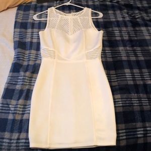 White geometric dress